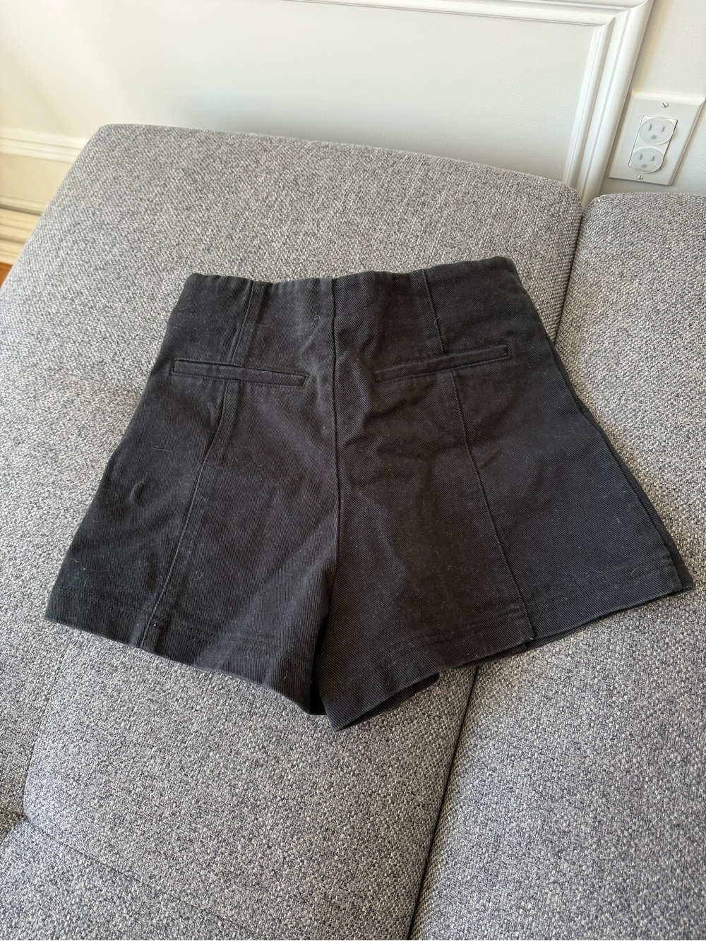 Zara High Waist Black denim Shorts - Picture 2 of 5